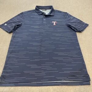Texas Rangers Shirt Mens Large Navy MLB Baseball Polo Patterned Lightweight